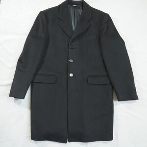 Zanetti Beatles1 Sz 42R Cashmere Blend Black Single-Breasted Overcoat
